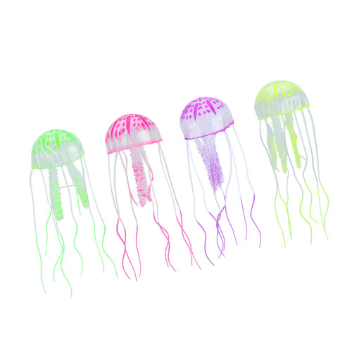 4PCS Silicone Floating Jellyfish Aquarium Decoration 2