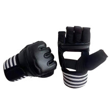 Boxing Hand Wraps Inner Gloves Half Finger Lightweight Portable Under Mitts Quick Wraps For Exercise Muay Thai Black M