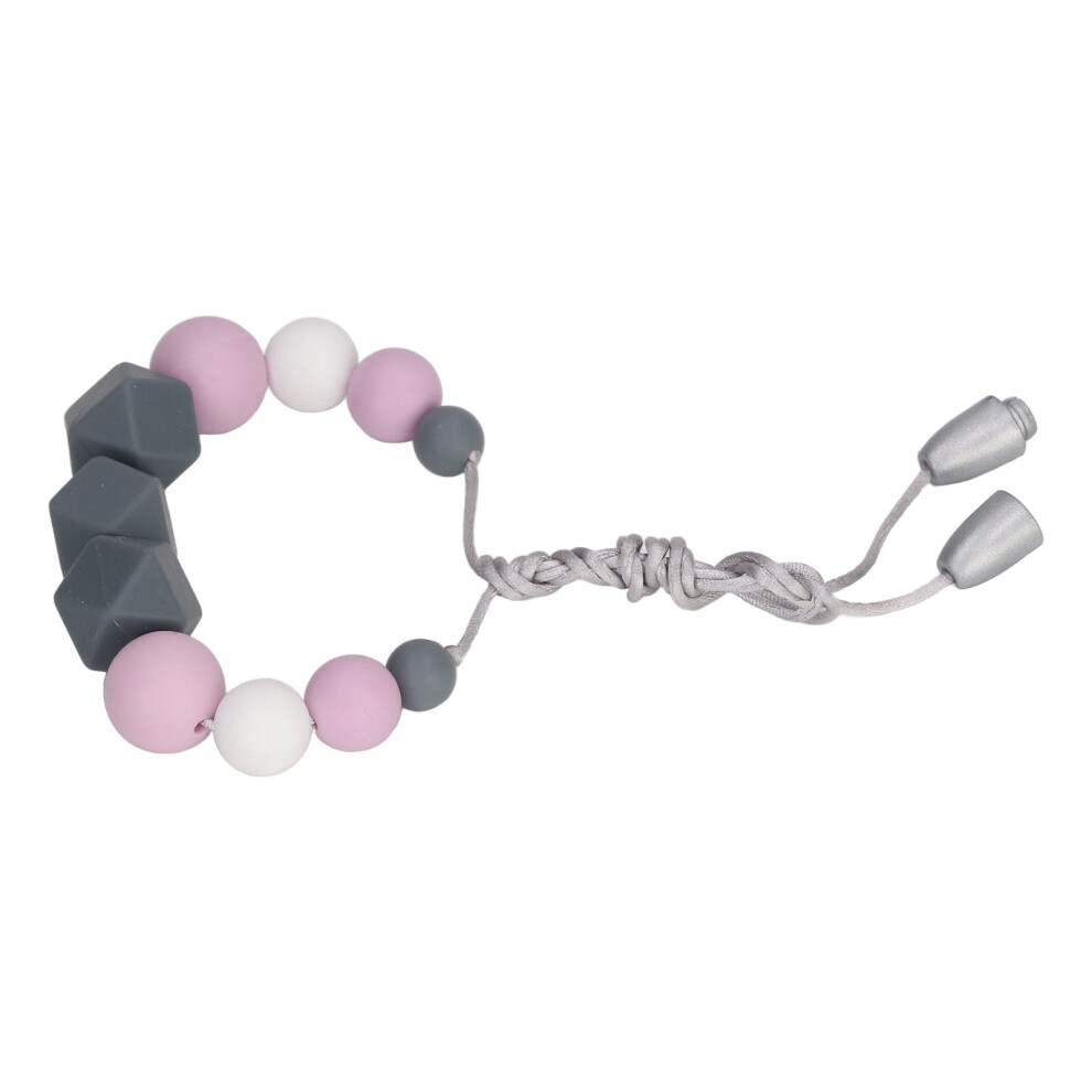 Soft Silicone Beaded Teething Necklace for Toddlers - Light Purple