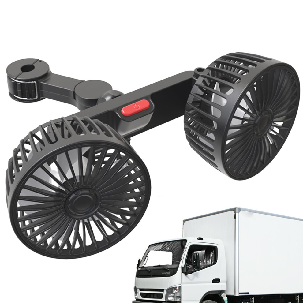 Car Fans For Backseat 360 Degree Rotation Double Heads 3 Speeds Adjustable Cooling Ventilador Camping Golf Cart Treadmill 9393856271696