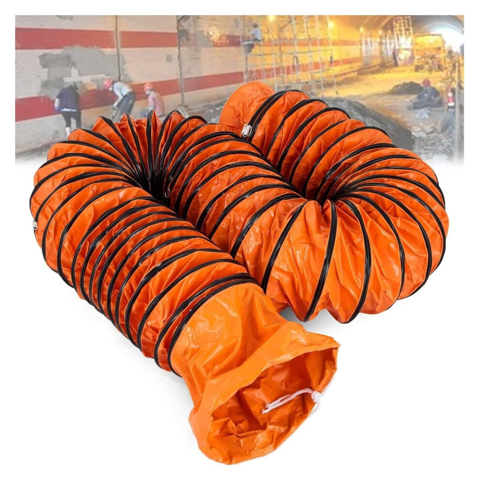 Pvc Flexible Hvac Duct Hose 5M X 200Mm, Flame Retardant, Rope And D-Ring, For Ventilator Blower Extractor Fan 9393856271801