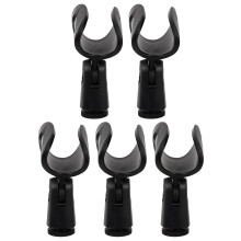 5 Stk. Universal Mikrofonstativ Clip On Halterung (Schwarz)
