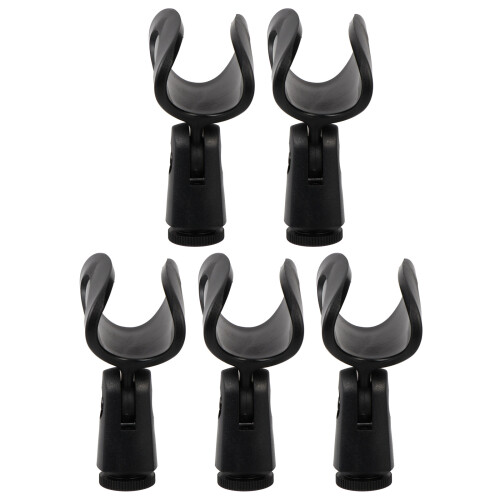 5 Stk. Universal Mikrofonstativ Clip On Halterung (Schwarz)
