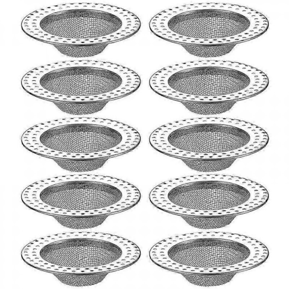 10Pcs Drain Hair Catcher Hair Stopper Stainless Steel Sink Filter Drain Cover 6485316496435