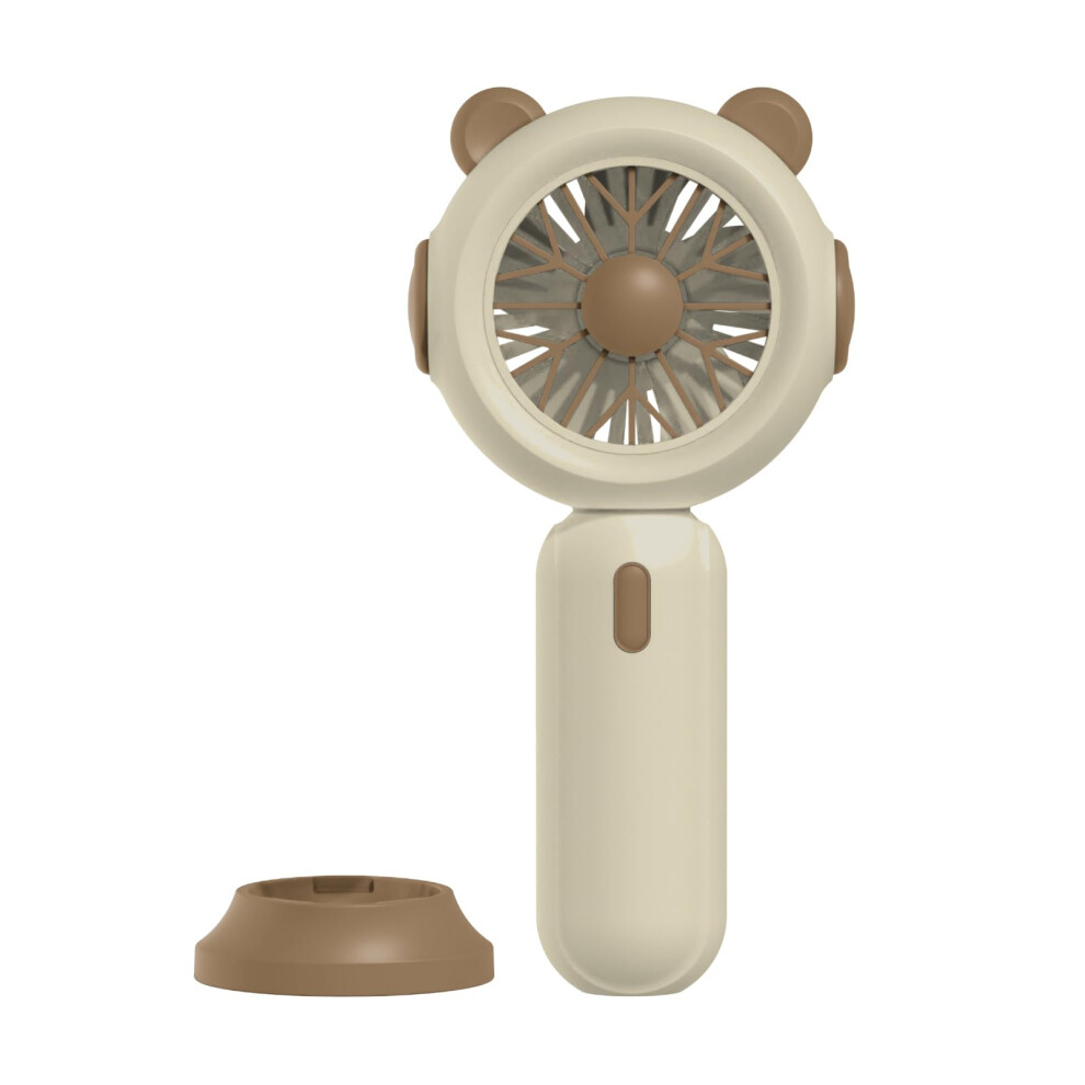Fan Handheld Usb Rechargeable Aa Battery Operated Compact 3-Speed Travel Rice White 9354506222789