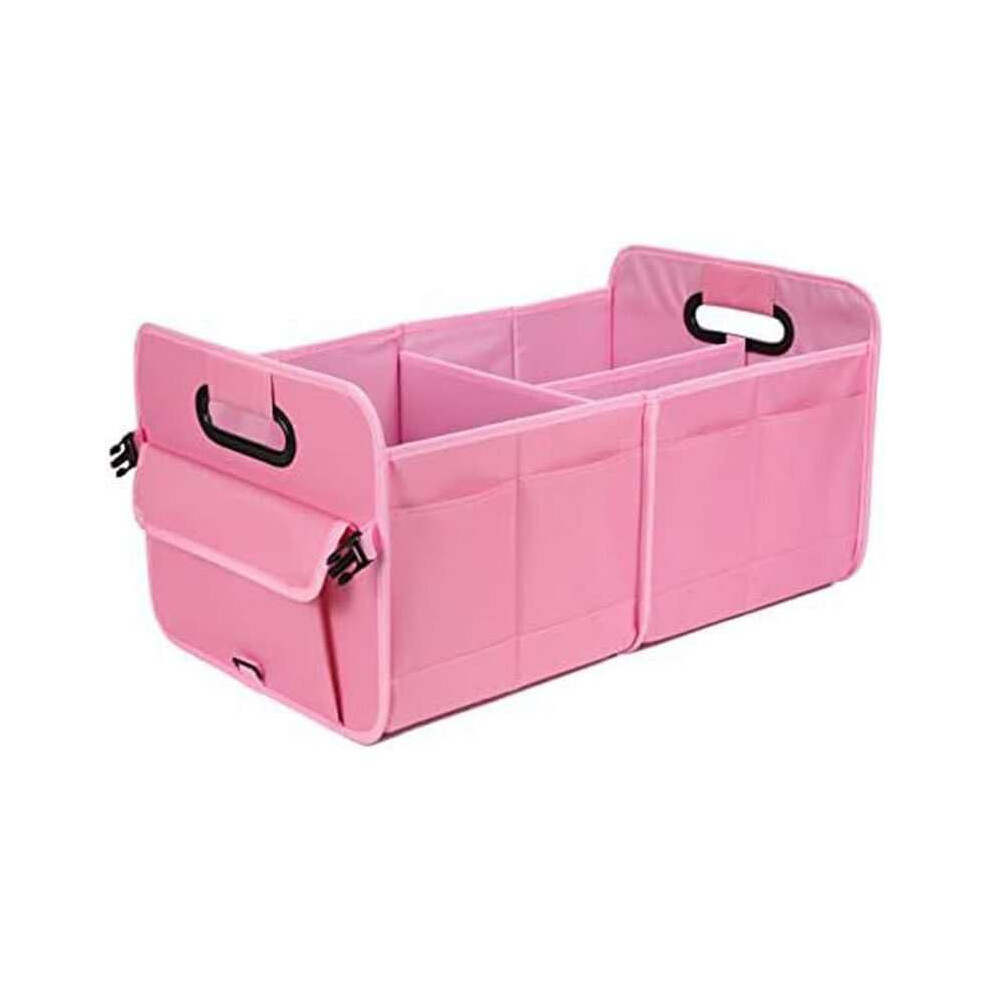 Car Boot Organiser Durable Multi-Compartment Trunk Organiser For Travel And Vehicle Storage Space-Saving Pink 9084446354720