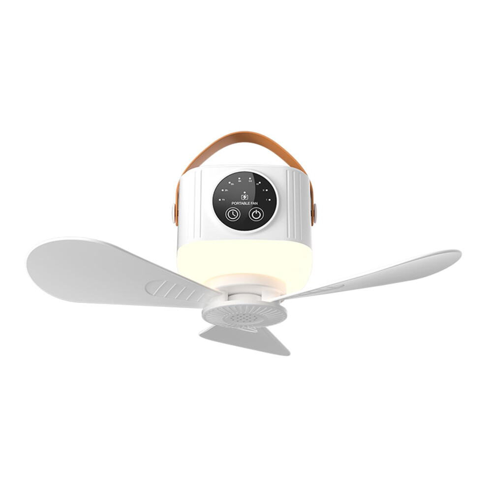 Usb Power Remote Ceiling Fan With Adjustable Speeds, Night 7200Mah, For Campsites, Bedrooms, Tent Canopies Light/White 9393856272365