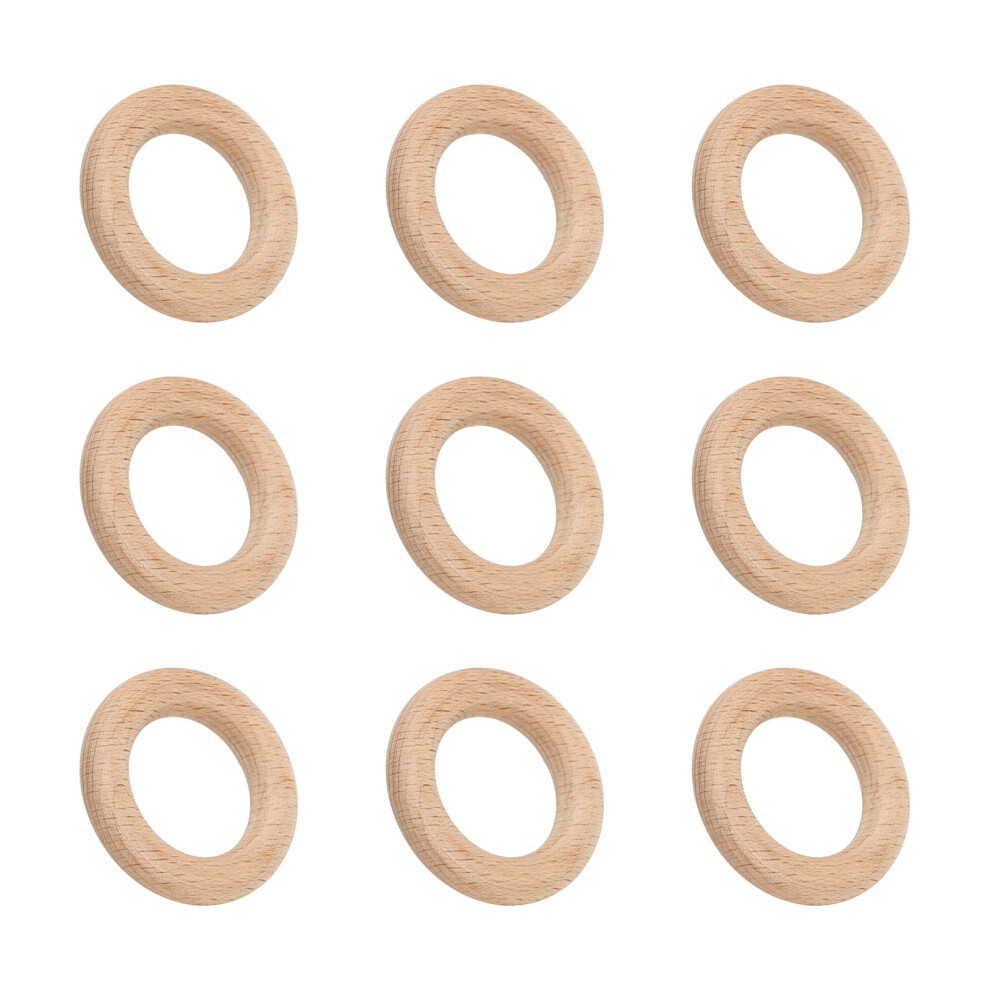 Beige Beech Wooden Rings 30Pcs Unfinished 5Cm For Diy Craft Macrame Decor 9401353784011