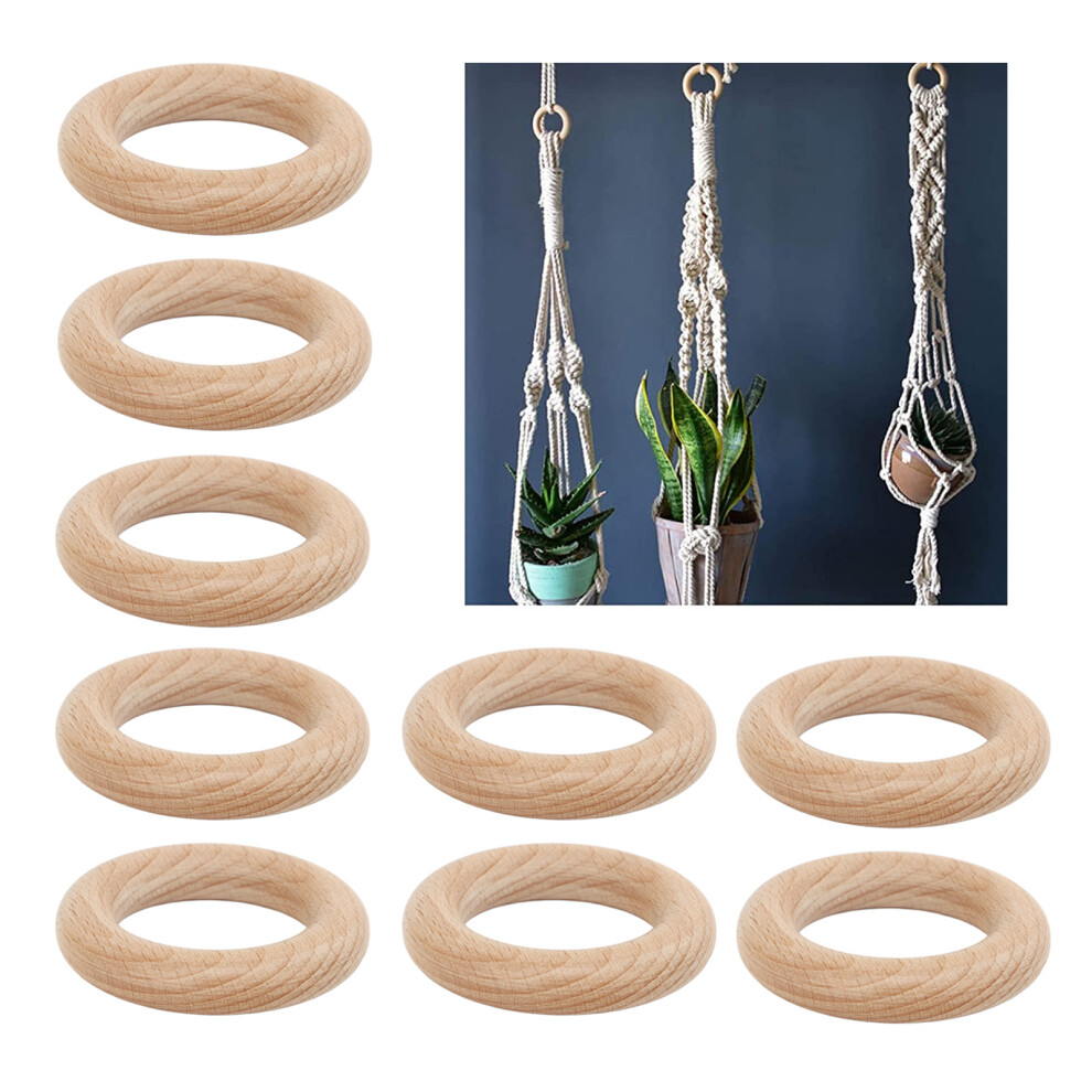 30Pcs Beech Wood Rings Diy Craft, Decoration Accessories 6.5Cm 8741353784026