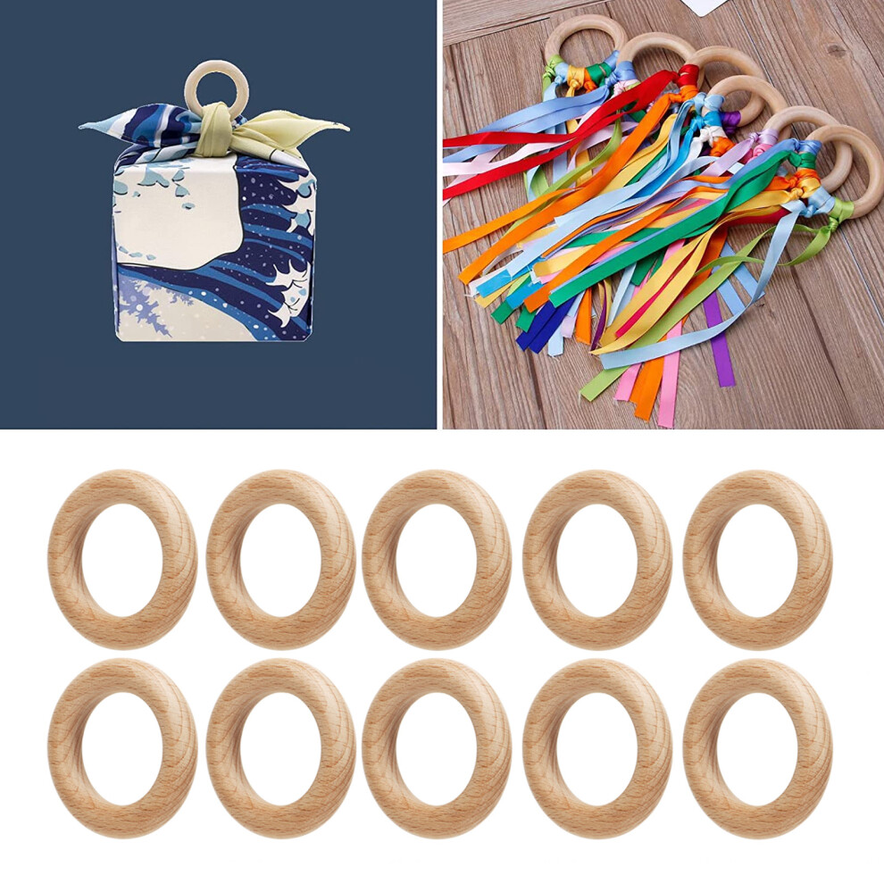30 Pcs Wooden Beech Rings For Diy Crafts & Decorations 7Cm / 2.76In 9351353783951