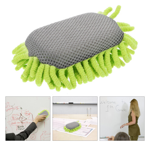 3Pièces Tableau Vert En Chenille Pour Nettoyage École 2