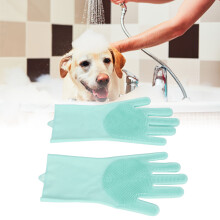 5 Finger Silicone Grooming Gloves - Ideal for Pet Hair & Bathing