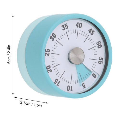 Mechanical Stainless Steel Kitchen Timer, 6x3.7cm, Blue 1