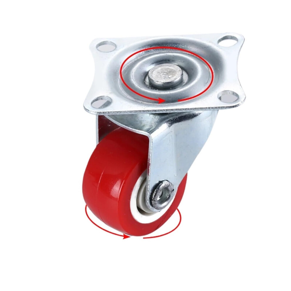 Universal Wheels 1.97-Inch Swivel Casters Red Rubber Wheels Heavy-Duty For Furniture Carts Red-Wxl-4Pcs 9354506223496