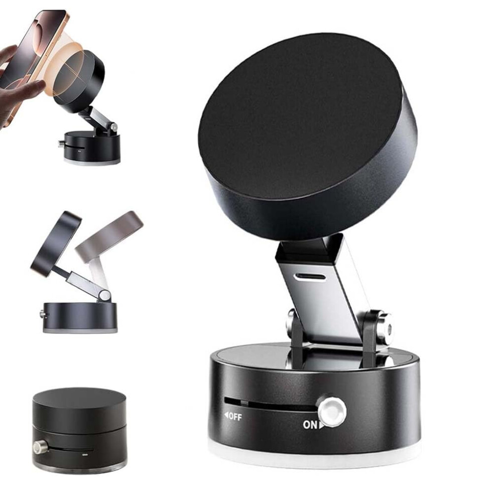 Vacuum Magnetic Suction Phone Holder 360-Degree Rotating Adjustable Foldable Car Mount For Gym Mirror Smooth Surface 9016109354679