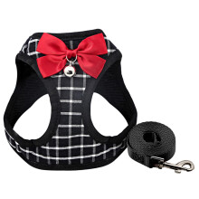 Cat Harness and Leash Set, XXS Size, Breathable Adjustable Anti-Slip, Bow and Bell, For Puppy Kitten Rabbit, Small Dog