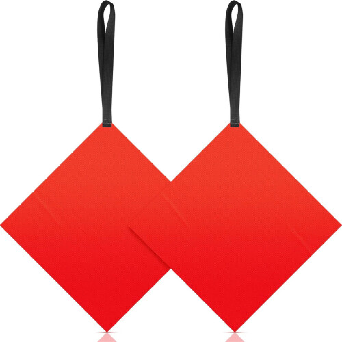 2Pcs Kayak Warning Flags Safety Towing Flags with Webbing Canoes