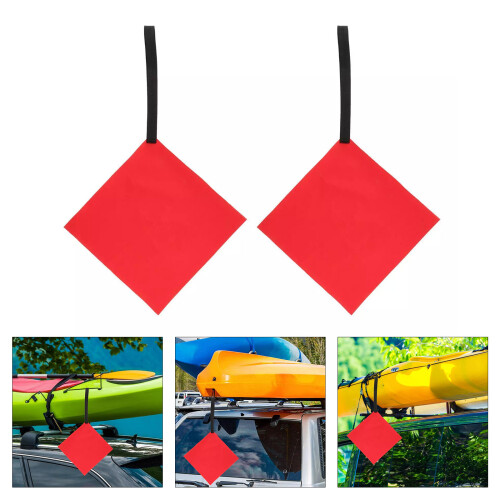 2Pcs Kayak Warning Flags Safety Towing Flags with Webbing Canoes 1