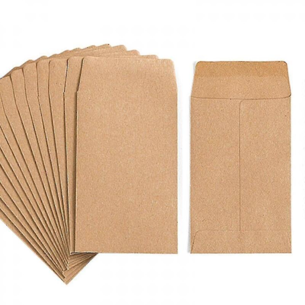 100Pcs Kraft Small Coin Envelopes Self-Adhesive Kraft Packets Envelopes For Garden, Office Or Wedding Gift 6485316497081