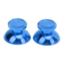 (Red) 2PCS Metal Analog Thumbstick Grips for Game Console Blue