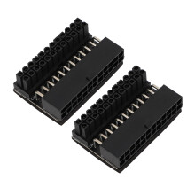 2PCS ATX 24 Pin 90 Degree Adapter 24Pin Female to Male Extension