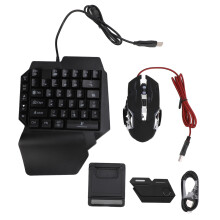 RGB One Handed Gaming Keyboard Mouse Combo 4 in 1 Mobile Game Pack