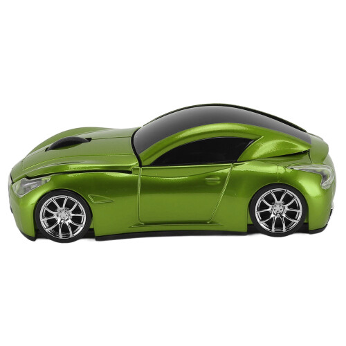 (Green) Wireless Mouse 2.4GHz 1600 DPI Car Shape Optical Sensor Green