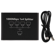 Ethernet Splitter 1 to 4 1000Mbps LAN Switch for Cat 6 7 8