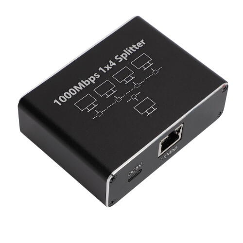 Ethernet Splitter 1 to 4 1000Mbps LAN Switch for Cat 6 7 8 2