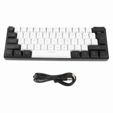 (White Black) Gaming Keyboard USB 61 Keys RGB Backlit Ergonomic ABS White Black