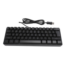 USB Wired Gaming Keyboard 60% RGB Backlight 61 Keys Compact Black