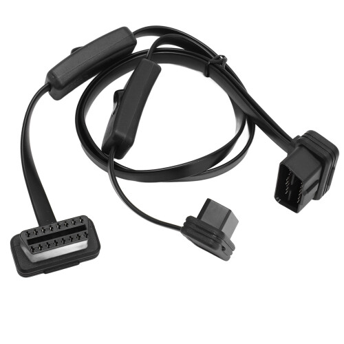 OBD 16 Pin Flat Noodle Y Splitter Cable for Elm327 2