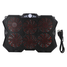 Laptop Cooling Pad 6 Fan Adjustable RGB Silent Metal Mesh Under 19in