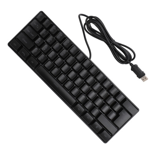 USB Wired Gaming Keyboard 60% RGB Backlight 61 Keys Compact Black 1