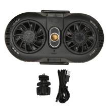 (White) Cell Phone Cooler Dual Fan Semiconductor Silent Radiator Black