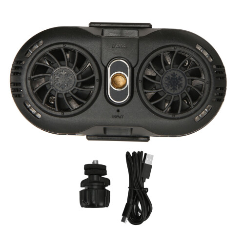 (White) Cell Phone Cooler Dual Fan Semiconductor Silent Radiator Black