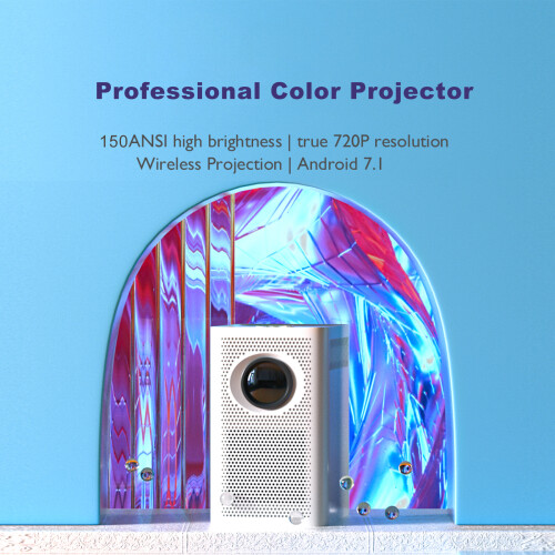 Mini Projector Eye Protection Keystone Correction Android 7 100-inch