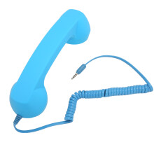 (Purple) Retro Radiation Proof Wired Phone Handset 3.5mm for Smartphone Blue