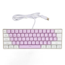 (White Purple) Gaming Keyboard USB 61 Keys RGB Backlit Ergonomic White Purple