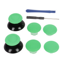 (Yellow) Thumb Grip 8-in-1 3D Remote Thumb Stick Caps 2pcs for PS5 Green