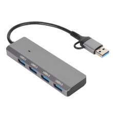 Type C Hub 4 in 1 USB C Dual Connector 5Gbps Metal Docking Station