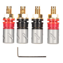 4PCS 24K Gold Plated 4mm Banana Plug Speaker Connectors