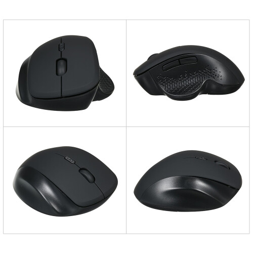 2.4G Wireless Vertical Mouse 6 Keys Ergonomic 3 Speed Black