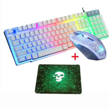 LED Backlit Gaming Keyboard 104 Keys USB Wired Set