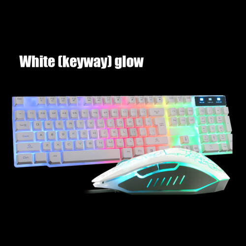 LED Backlit Gaming Keyboard 104 Keys USB Wired Set 2