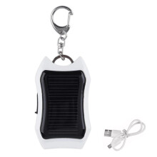 Solar Portable Charger Keychain Mini Power Bank LED Flashlight
