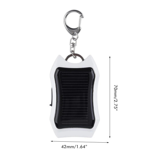 Solar Portable Charger Keychain Mini Power Bank LED Flashlight 1