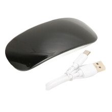 (White) Wireless Mouse Silent Rechargeable Ergonomic Touch Wheel Type C Black