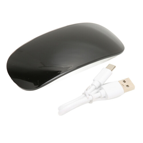 (White) Wireless Mouse Silent Rechargeable Ergonomic Touch Wheel Type C Black
