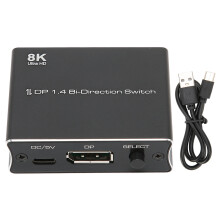 DisplayPort Switch 8K@30Hz 4K@120Hz 1080P@240Hz 2in1out DP1.4